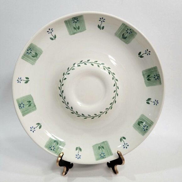 PFALTZGRAFF CLOVERHILL  Chip & Dip Server White Grn 11" USA - Picture 1 of 10